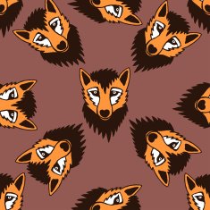 Cute fox seamless pattern cartoon graphic vector Seamless