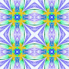 Symmetrical flower pattern in stained-glass window style N3