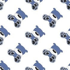 Seamless diagonal dog pattern on white
