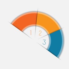 Infographic Semicircle Text Areas 3 Positions N2