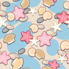 Sand and seashell seamless N2
