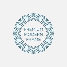 Vector geometric frame in mono line style Monogram design element N4