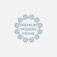 Vector geometric frame in mono line style Monogram design element N5
