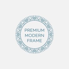 Vector geometric frame in mono line style Monogram design element N6