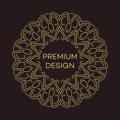 Vector geometric frame in mono line style Monogram design element N8