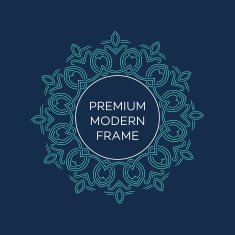 Vector geometric frame in mono line style Monogram design element N9
