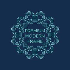 Vector geometric frame in mono line style Monogram design element N10