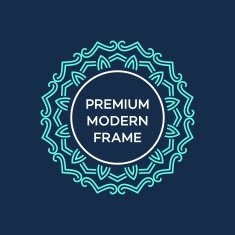 Vector geometric frame in mono line style Monogram design element N11