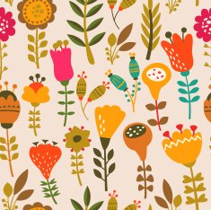 Seamless pattern in vector made of flowers