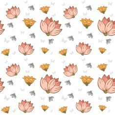 Seamless patterns with flowers vector N2