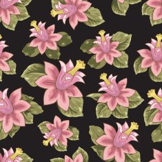 Seamless patterns with flowers vector N7