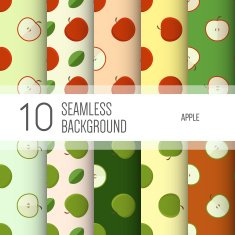 10 seamless backgrounds or patterns with apple