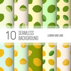 10 seamless backgrounds or patterns with lemon lime