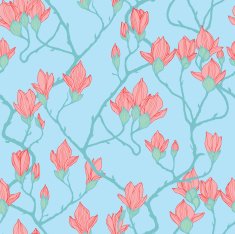 Seamless pattern with apple flowers N4