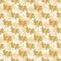 Seamless wallpaper background floral vintage vector Gold flower