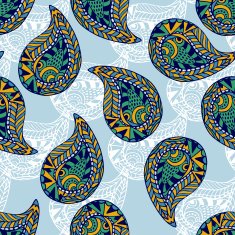 Floral paisley vector colorful ornate seamless pattern Seamless pattern