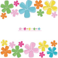 Colorful cute flowers greeting card vector
