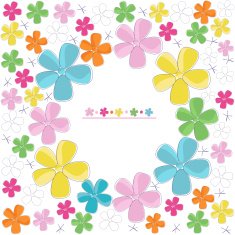 Colorful cute flowers greeting card vector N2