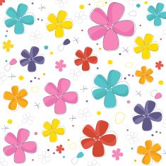 Colorful cute flowers greeting card vector N3