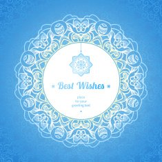 Vintage vector frame on blue backdrop
