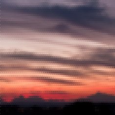 Retro sunset pattern of geometric shapes