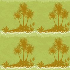 Seamless Landscape Palms and Plants Silhouettes