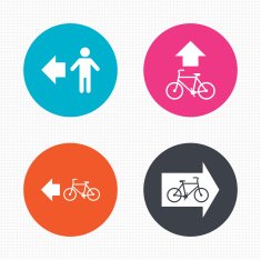 Pedestrian road icon Bicycle path trail sign N3