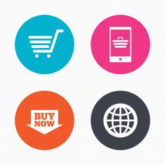 Online shopping icons Smartphone cart buy N11