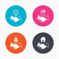 Handshake icons World Smile happy face N6