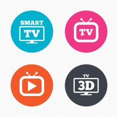 Smart 3D TV mode icon Retro television symbol