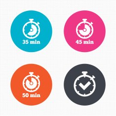 Timer icons Fifty minutes stopwatch symbol