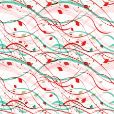 Floral seamless pattern Abstract waves with leaves eco nature background N24