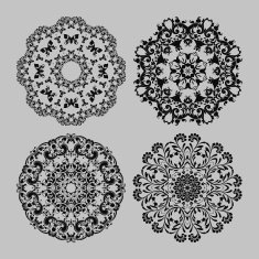 Abstract vector circle floral ornamental border