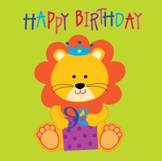 Birthday with lion king illustrator design N2