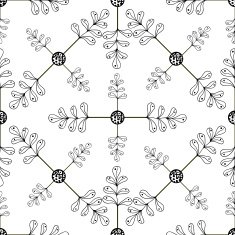 Ornamental hand drawn leaves background Seamless pattern