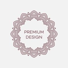 Vector geometric frame in mono line style Monogram design element N14