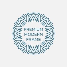 Vector geometric frame in mono line style Monogram design element N15