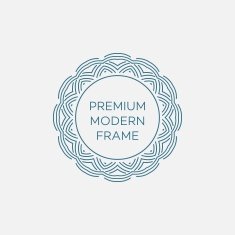 Vector geometric frame in mono line style Monogram design element N16