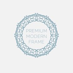 Vector geometric frame in mono line style Monogram design element N17