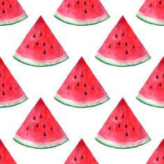 Vector seamless watercolor hand drawn watermelon pattern N4