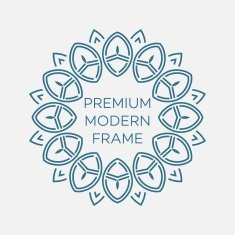Vector geometric frame in mono line style Monogram design element N18