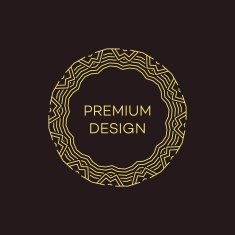 Vector geometric frame in mono line style Monogram design element N20