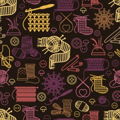 Knitting and needlework seamless pattern