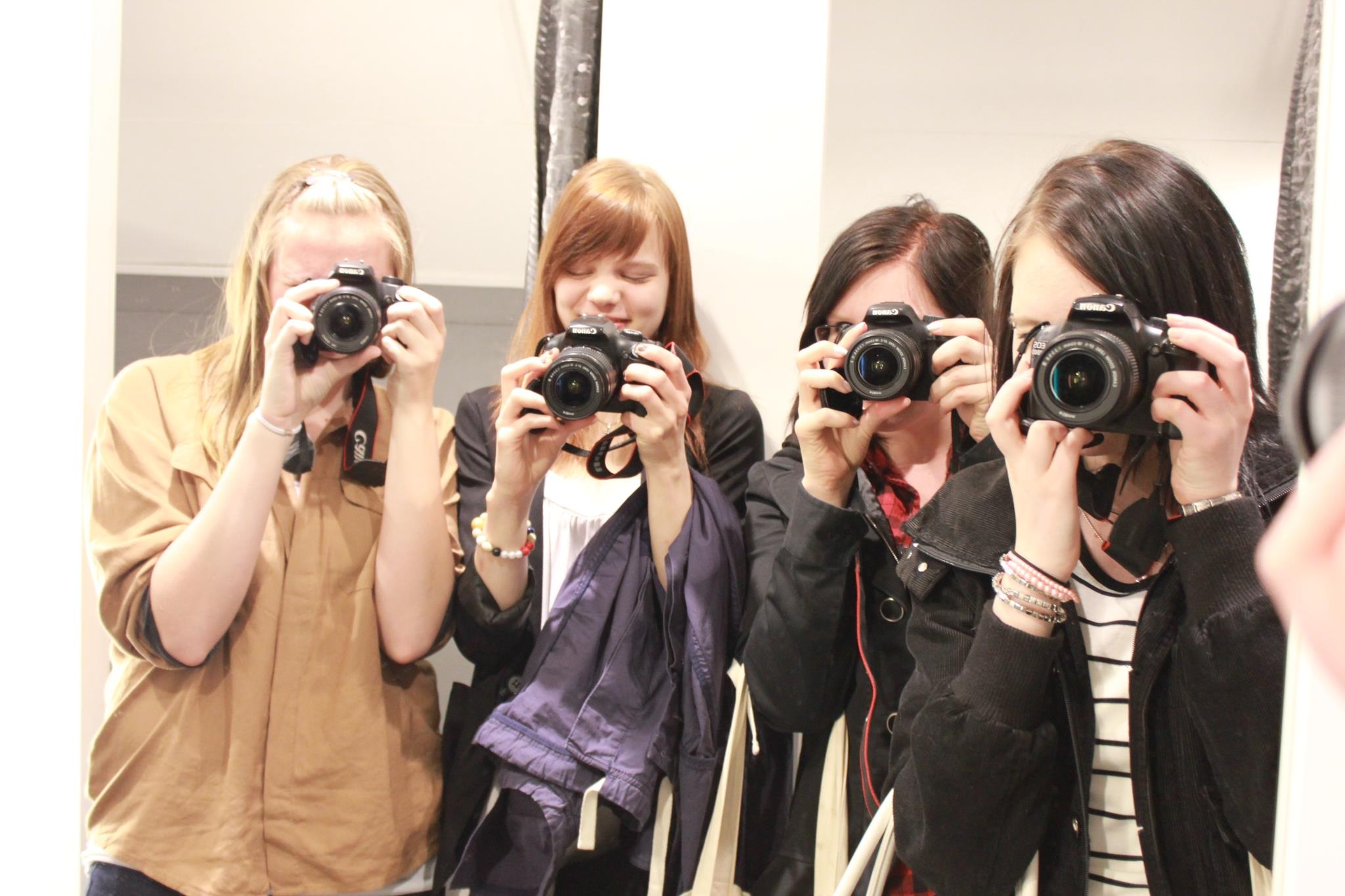 Girls Take Pictures On Camera Free Image Download