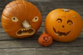 decorative pumpkin family for Halloween