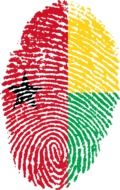 fingerprint with flag of Guinea Bissau