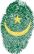 Clipart of mauritania flag in a shape of fingerprint at white background