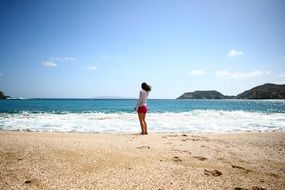 sea beach crete girl