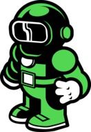 painted green astronaut