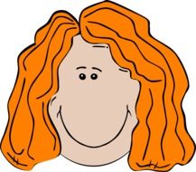 graphic image of a red-haired girl at white background
